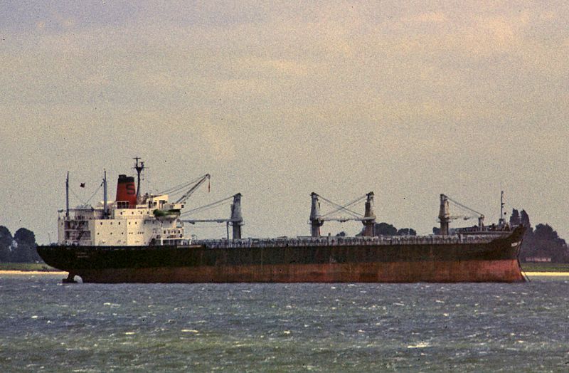 TACOMA CITY laid up in the River Blackwater Date: 22 June 1985.
